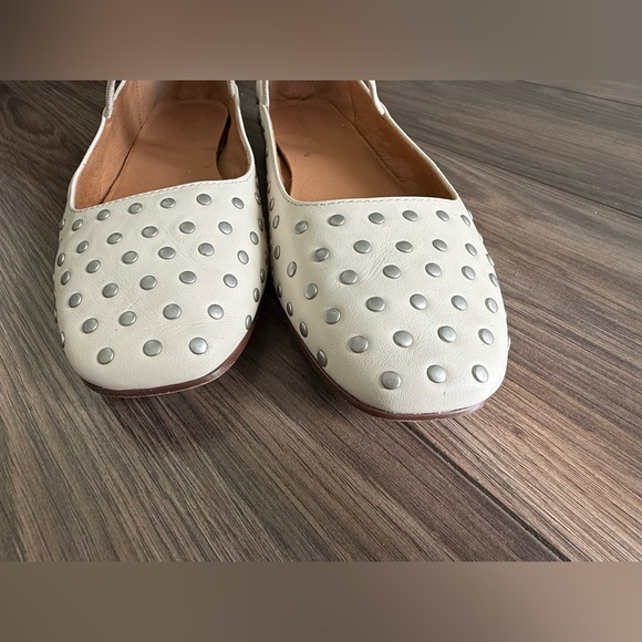 Madewell Ivory Mary Jane Studded Ballet Flats Size 8 - Picture 6 of 8